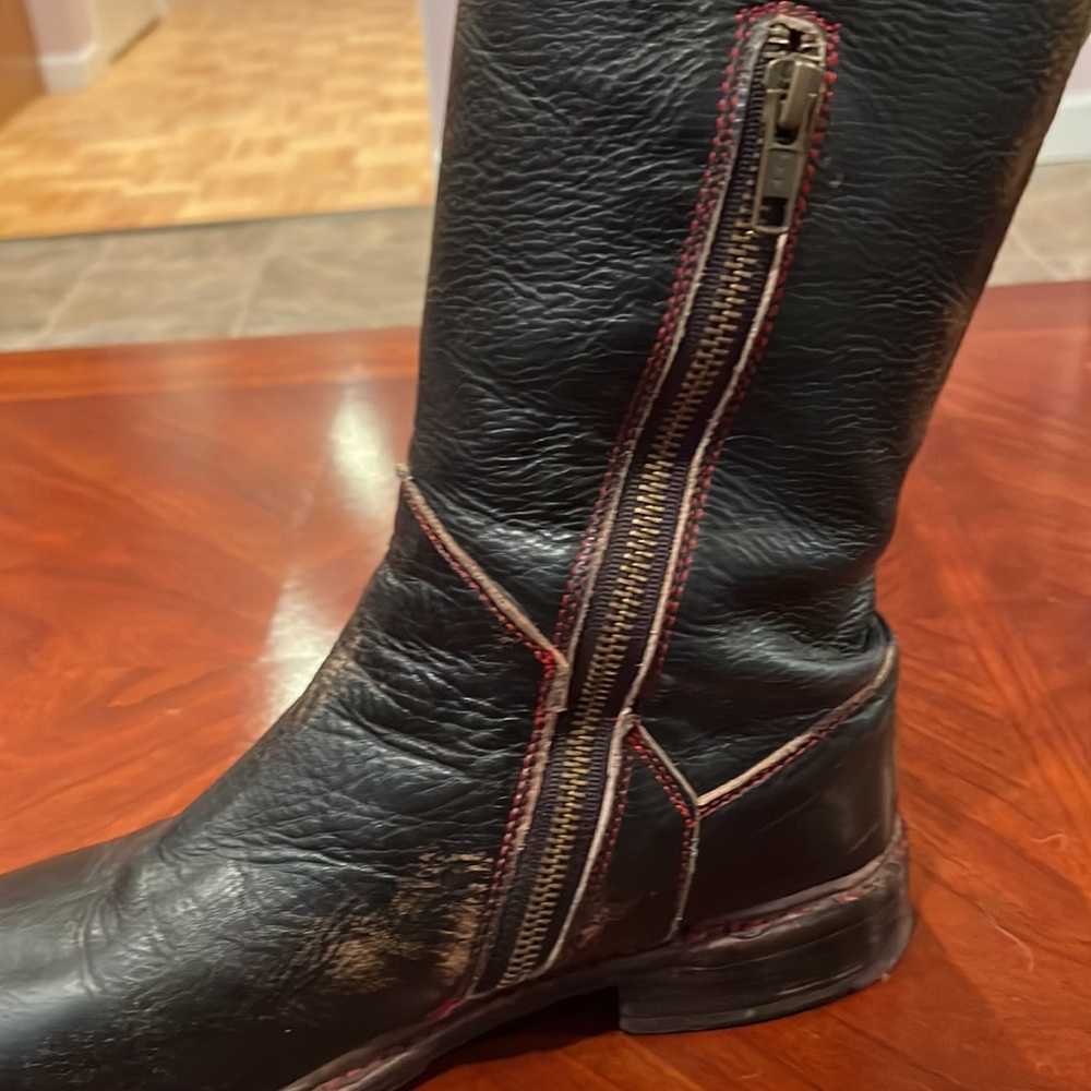 Bed Stu tall black distressed leather boots - Picture 8 of 11